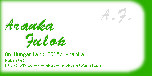 aranka fulop business card