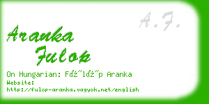 aranka fulop business card